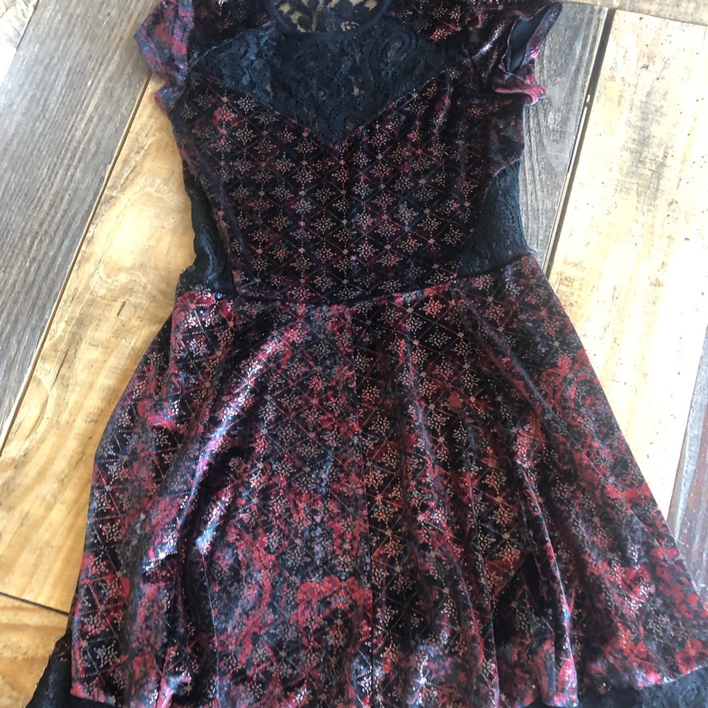 Velvet and lace dress